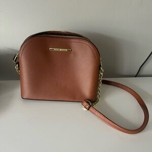 Steve Madden Brown Crossbody Bag with Gold Accents